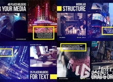 城市时尚视频图片滑动展示AE模板Videohive Big City Slides