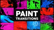 多彩动态液体飞溅过渡转场预设FCPX插件 Paint Transitions