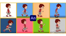 Adobe Animate卡通角色姿态行走动画制作视频教程 Learn to Animate Character Attitude Walks in Adobe