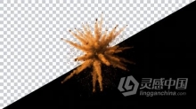 慢动作爆炸粉尘粒子特效效果带Alpha透明通道视频素材 Grainy Dust Blowout