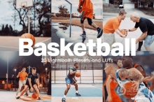 篮球运动人像AI人工智能Lightroom预设及电影视频调色LUT预设 Basketball Lightorom Presets and LUTs