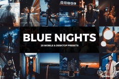 20款黑金城市夜景喜怒无常蓝橙色调摄影调色LR预设LUT预设 20 Blue Nights Lightroom Presets