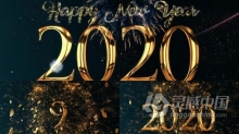 AE模板-金色数字爆炸粒子新年倒计时片头AE模板下载 New Year Countdown