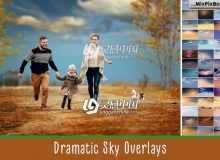 60张高清表现力丰富的天空云彩叠加合成素材 Dramatic Sky Overlays 附视频教程