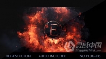 AE模板-爆炸烟雾火焰特效金属LOGO片头动画视频AE模板下载 Cinematic Fire Logo