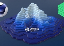 三维模型地形图形切片中文汉化C4D插件 Toporizer 1.0 for Cinema 4D R19-S22