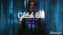 AE与PR转场模板科技失真毛刺故障线过渡 Glitch Line Transitions