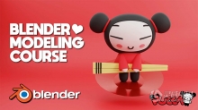 Blender创建Pucca中国娃娃卡通人物角色视频教程