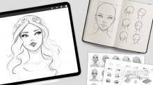 Procreate女性肖像角色数字绘画训练视频教程