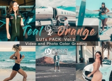 4组欧美风青橙色视频照片调色LUT预设 TEAL & ORANGE – LUTs Pack Vol.2