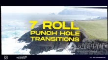 AE模板-冲孔紊乱视频转场AE模板下载 Punch Hole Roll Transitions Vol. 03