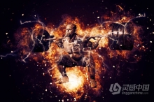 超酷逼真火焰爆炸特效PS动作 Fire Explosion Photoshop Action 附视频教程