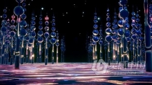 夜空环形霓虹灯金属森林钻石星星动画背景VJ视频素材 Neon Metallic Forest